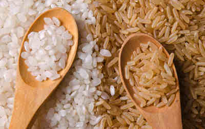 brown and white rice